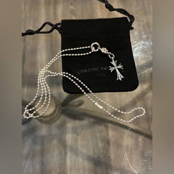 Authentic Chrome Hearts Baby Fat tiny Cross Ball Necklace - Picture 5 of 12